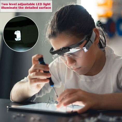Lunette Loupe 300% Grossissement Anti Lumière Bleue - Mains Libres Pour Lecture Et Travail Précis