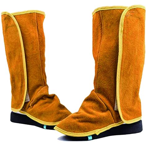 1 paire de protecteur de chaussures de soudeur, guêtres de soudage en cuir, couvre-chaussures ignifuges (1/5)