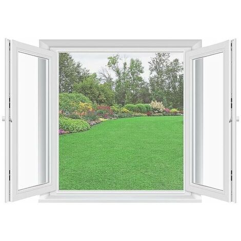 Moustiquaire de fenêtre 120x120cm – Filet anti-insectes adhésif sans perçage – Maille fine découpable – 2 unités pour fenêtres standard