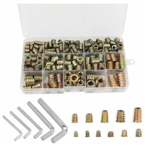 XVX Écrous Hexagonaux M4 M5 M6 M8 M10 avec Inserts Filetés, Alliage de Zinc Insert Fileté Hexagonale Écrous Inserts(230PCS) (1/4)