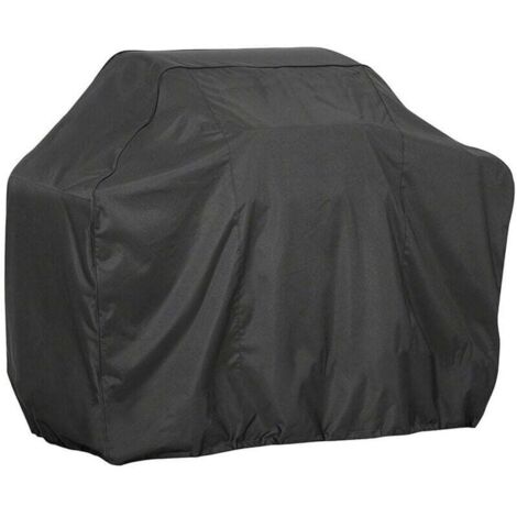 Housse de gril en tissu Oxford 210D, noir enduit d'argent, imperméable, durable, indéchirable et anti-poussière, adaptée au barbecue, au gril à gaz, au gril électrique au charbon de bois, 14561117 cm (1/5)