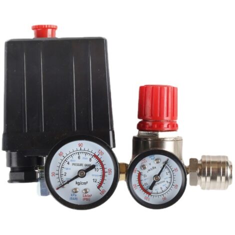 Pressostat compresseur d'air 220V – Régulateur de pression 90-120 PSI – Soupape de sécurité – Installation facile pour ateliers et industriels