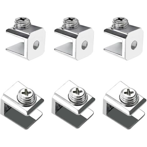 16 Pièces Pince à Verre, Support de Verre Réglable, Pince Support en Alliage de Zinc, Pince de Fixation pour Verre de 3-8mm D'épaisseur, Avec Vis (1/5)