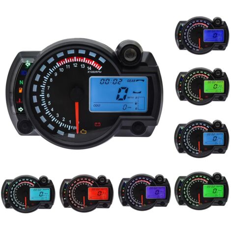 Compteur de vitesse numérique pour moto – Écran LCD rétroéclairé – 7 couleurs réglables – Capteur de vitesse 0–299 km/h – Précision optimale