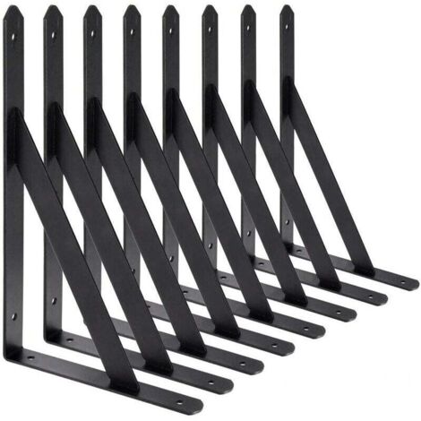 XVX – Équerres étagères murales 200mm x 120mm – Lot de 8 supports triangulaires en acier antirouille – Capacité de charge 30 kg – Pour étagères lourdes