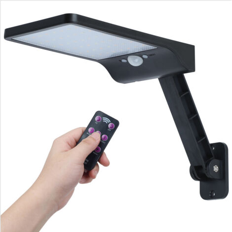 Lampe Solaire Extérieur, 48 LED Lumiere Solaire avec Détecteur de Mouvement 3 Modes IP65 Étanche Projecteur Solaire Puissant avec Télécommande, Lampe-Solaire-Extérieur-Eclairage-Projecteur (1/5)