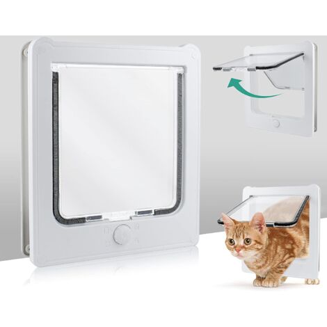 Chatière pour Chat Facile à Installer, 4 Options de Verrouillage Manuel, Bonne étanchéité et Solide Chatière Porte Intérieure Chatiere pour Petit Chien/Chat (1/5)