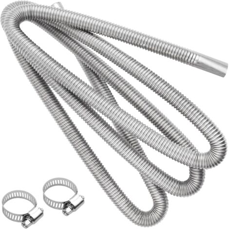 Serbia – Flexible pour échappement 300 cm – Acier inoxydable – Réduction du bruit – Colliers de serrage inclus – Compatible réchauffeurs d'air de parking