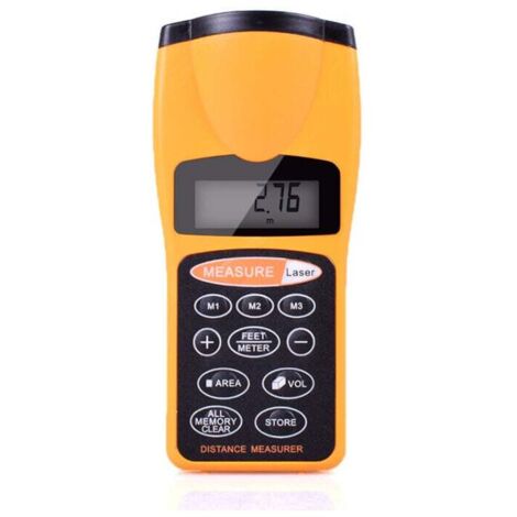 YMYNY Multifunctional LCD Ultrasonic Distance Meter, Measuring Rangefinder with Laser Pointer, Digital Rangefinder for Home Use (1/4)