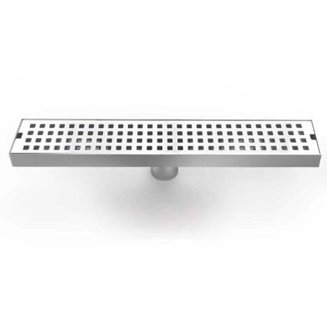 YMYNY 40CM Caniveau pour Douche,Caniveau de Douche en Acier INOX Siphon Sol d'évacuation à Carreler pour Salle de Bain,avec Appareil désodorisant et Filtre à Cheveux (1/4)