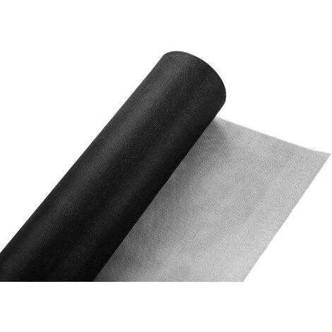 Rouleau de moustiquaire en fibre de verre 72" x 100' Rouleau continu Protection UV Installation et réparation Moustiquaire pour porte et fenêtre (72" x 100', noir) (1/4)
