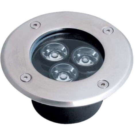 YMYNY Spot encastré de sol 3 W 3 LED pour jardin, marches, IP68 - Blanc froid (1/3)