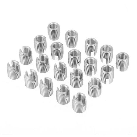 YMYNY M8 x 15mm Threaded Insert Self Tapping Spiral Inserts SUS303 Stainless Steel (20pcs) (1/4)