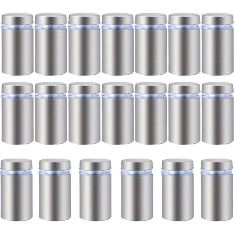 YMYNY 20pcs Stainless Steel Advertising Screws Glass Standoffs Bolts Holders Screws Signs Advertising Nails Hardware Fastening Screws Frameless Spacer Clamp for Glass 16x30mm (1/4)