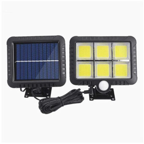 YMYNY Projecteur LED extérieur avec panneau solaire, détecteur de mouvement et télécommande - (1/4)