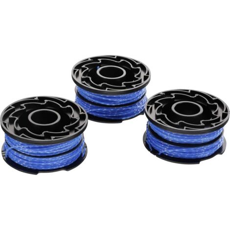 YMYNY Set of 3 replacement spools for thread cutter, Reflex Plus spool with automatic unwinding, 3 x 12 m nylon cord, cord⌀1.5 mm, A6441X3-XJ Blue (1/2)