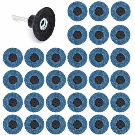 YMYNY 31 Pcs 2 Pouces 50mm Disques Abrasifs Disques à Lamelles 40Grit 60Grit 80Grit(bleu) (1/4)