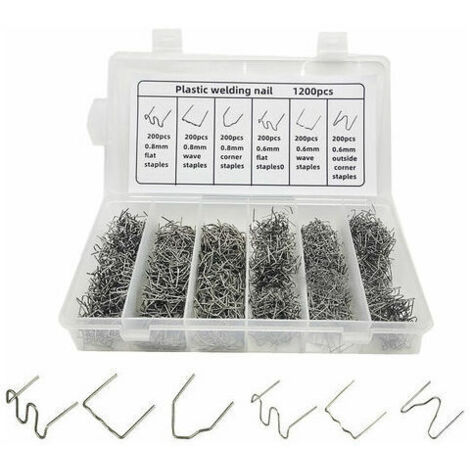 YMYNY Agrafes Chaudes De Réparation En Plastique Automatique Pour La Réparation De Soudure En Plastique De Pare-Chocs De Voiture, 1200PCS (1/4)