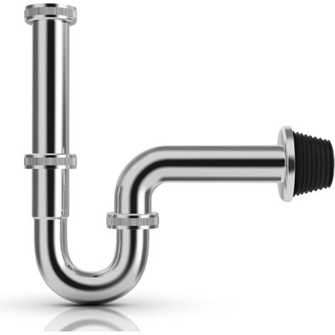 Siphon universel en acier inoxydable - Siphon de lavabo - Siphon anti-odeurs - Tube plus 1 1/4" x 32 mm - Bonde de vidange sur mesure - Siphon de tuyau, siphon de lavabo (1/5)
