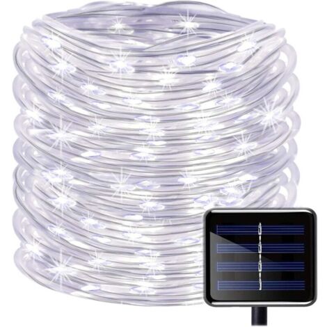 YMYNY 100 LED Solar String Lights, Waterproof 39ft/12m Outdoor Copper Wire Tube Rope String Lights for Christmas Garden Yard Pathway Fence Tree Backyard (White) (1/4)