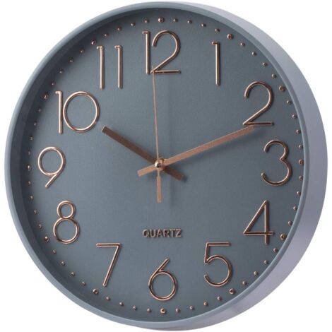 YMYNY Horloge murale à piles silencieuse sans tic-tac, horloge murale de 12 pouces, design à quartz moderne, décorative, pour cuisine et bureau (1/5)