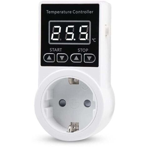 YMYNY 1 Prise de Thermostat avec Capteur, Prise de ContrôLeur de TempéRature NuméRique, Interrupteur de TempéRature éTanche, Prise UE (1/4)