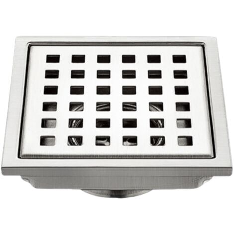 Ymyny – Siphon de sol extérieur 12x12cm en acier inoxydable 304 – Écoulement de douche avec arrêt du parfum – Tamis à cheveux amovible - Silver-12 (1/5)