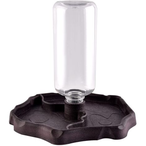 YMYNY Distributeur d'eau pour Reptile, Abreuvoir Tortue, Mangeoire Gamelle Tortue Terrestre Distributeur 2 en 1 de Nourriture Anti Debordement Plastique Bol Accessoire - Brun (1/4)