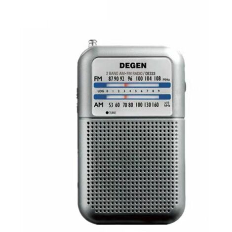 DE-333 Mini Radio Portable,Poste Radio Transistor avec Bouton FM et Indicateur de Signal, Pile Remplaçable (AAA) (1/5)