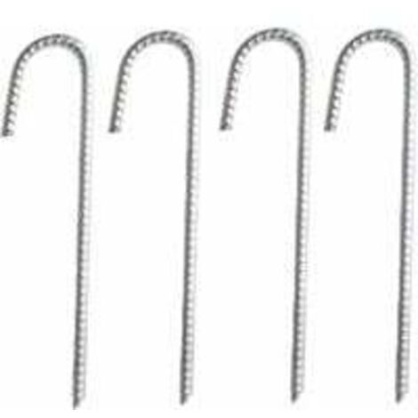 YMYNY 12 pouces piquets de barre d'armature à crochet en J paquet de 4 piquets d'ancrage au sol piquets de tente robustes pour plantes piquets de tissu de paysage antirouille gazon artificiel (1/4)