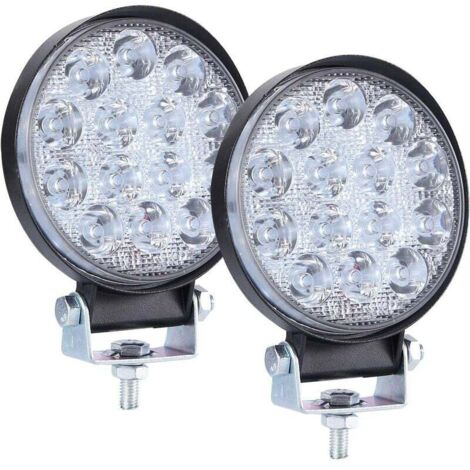 Phare de Travail LED 12V 140W 4'' Projecteur LED Voiture Spot Flood Feux Antibrouillard LED 6000K 14000LM Feux de Travail pour Voiture Camion Tracteur SUV Bateau Off Road 2 PCS (1/4)