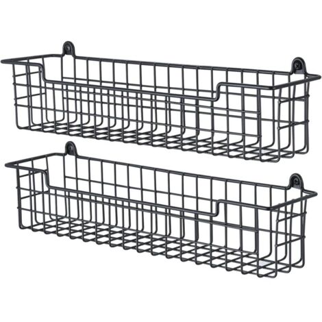 YMYNY Étagère à épices murale, étagère de rangement pour porte d'armoire, lot de 2 étagères à épices murales permettant de gagner de la place pour la cuisine, noir (1/4)