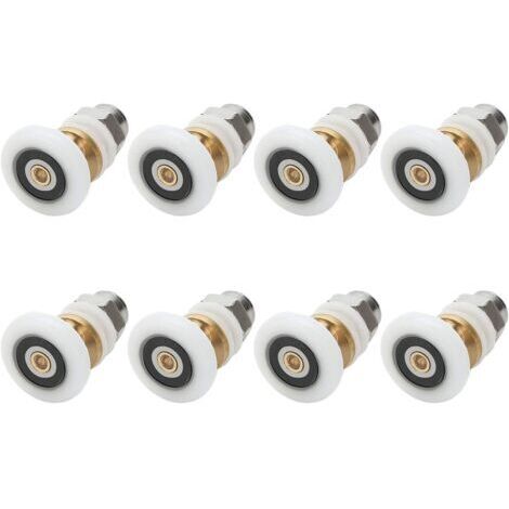 Roulettes Douche 27mm, Roulette Porte Coulissante Douche Roulement pour Porte de Douche 8 Pièces (1/5)