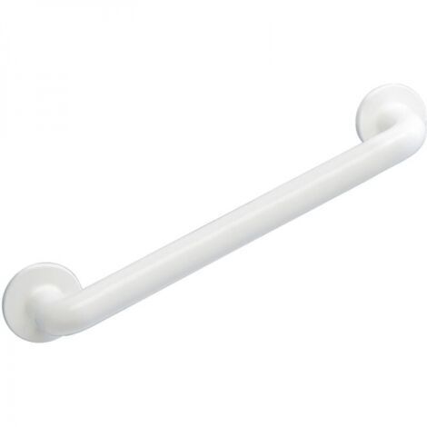 Poignée de sécurité murale, 40 cm, main courante dans la salle de bain et les toilettes, percée pour fixation, 40x2.5x8 cm, blanc (1/3)