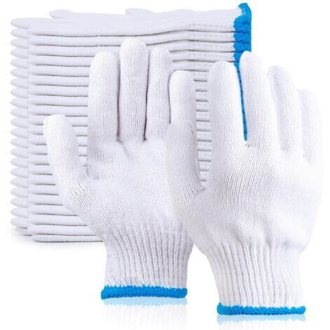 Gants blancs pour hommes et femmes, 12 paires de gants de cuisine, adaptables aux grillades, à la cuisine, aux fours, aux fours, etc. (1/5)