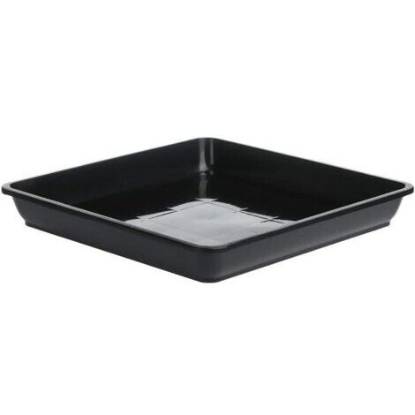 Bac à plantes en plastique noir 3030cm bac à égouttement carré bac à fleurs adapté à l'intérieur et à l'extérieur, 2 pièces