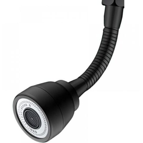 (Noir) 3 Modes Tête Douchette Evier Cuisine,360 Degrés Embout Robinet Cuisine Douchette,Adaptateur Economiseur D'eau Pour Robinet Salle De Bain lavabo avec Tuyau,Aérateur de Robinet Pivotant (1/5)