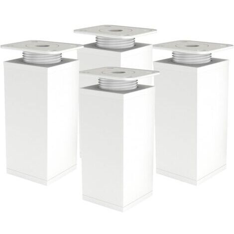 Serbia – Pieds de meuble réglables lot de 4 – Aluminium anodisé 120mm – Capacité 120kg – Plaques de montage incluses – Fixation par vis