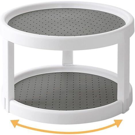 Plateau tournant epices, Placard Étagère à Épices, 2 étages Porte Épice Rotative Étagère à Épice Support de Stockage, pour Cuisine, Réfrigérateur, Congélateur, Armoire Et Comptoirs, épicesEtagère à ép (1/5)
