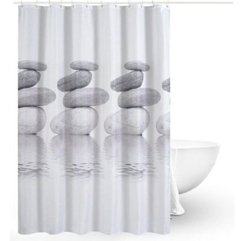 Rideaux de Douche, Rideau de Douche Tissu, Rideau de Douche Anti-moisissure, Rideau de Douche Imperméable, Polyester, Lavable en Machine(180CMx180CM)