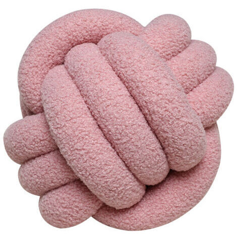 Coussin boule gris rose diamètre 22CM 1 coussin rond décoration maison coussin décoratif esthétique coussin en peau d'agneau (1/5)