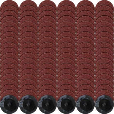 Disques de ponçage rouges de 2 pouces, grain 114, avec rouleaux de grain 120 pour le polissage de surface, l'ébavurage et l'élimination de la rouille. (1/5)