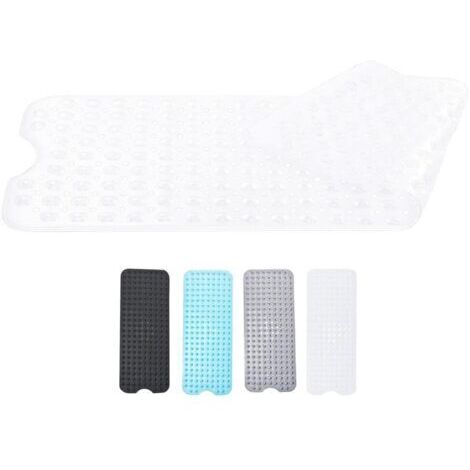 Tapis de bain antidérapant, transparent, 100 x 40 cm, avec ventouse anti-moisissure puissante, lavable en machine. (1/5)