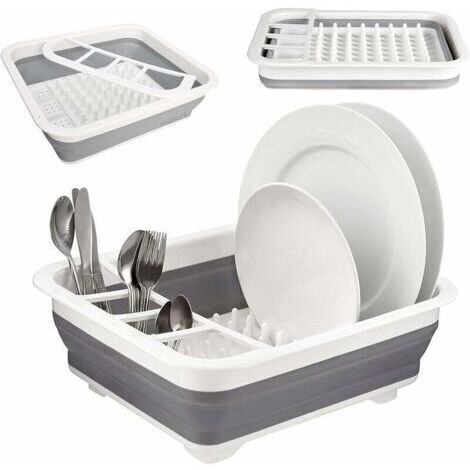 Égouttoir Pliable, Vaisselle Porte-Couverts Pliant, évier Cuisine, Camping Plastique Silicone egoutoire Vaisselle Cuisine Pliable (1/5)