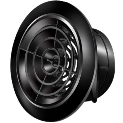 Grille de ventilation, version ronde pivotante, pour cuisines, salles de bains, pour ouvertures de 100 mm de diamètre, noire (1/4)