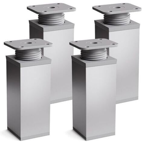 1 lot de 4 Pieds de meubles ,Hauteur : 100mm (+100mm) réglables,Forme angulaire: 40 x 40 mm