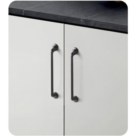 Ensemble de 2 poignées de meuble, poignée d'armoire, poignée de tiroir, poignée d'armoire de cuisine, gris, entraxe de 192 mm, alliage de zinc (1/5)