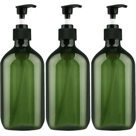 3Pcs 5ooml Flacons Pompes, Bouteille de Shampooing, Distributeurs de Liquide Rechargeables Flacon Distributeur, Bouteille Vide Rechargeable de PompeBouteilles de Pompe à Savon Vides Rechargeables