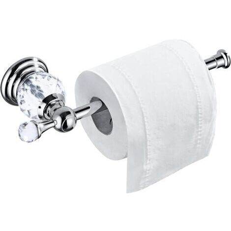 Porte-papier toilette mural en cristal chromé pour salle de bain (1/5)