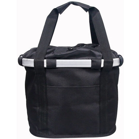 Panier pliant pour vélo, noir, 14,29,410,2 pouces, un couvercle avant en alliage d'aluminium, accessoires pour VTT, sac pour vélo pliant. (1/5)